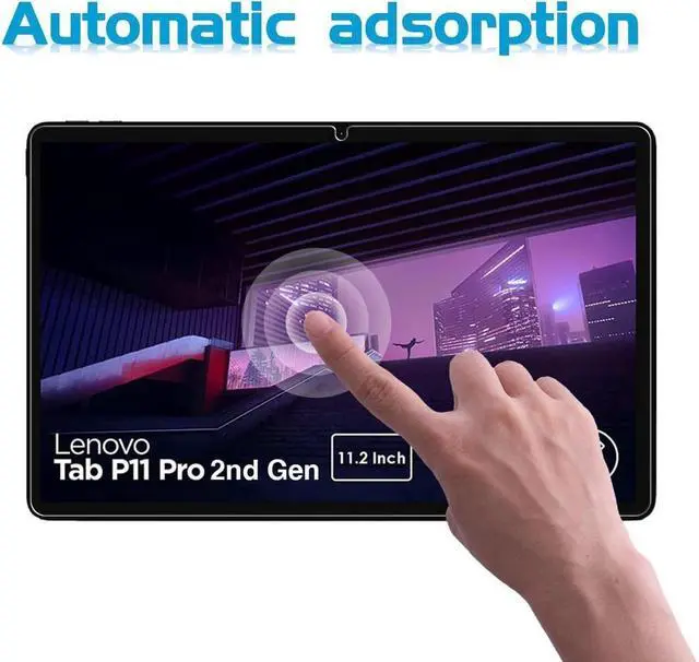 Alt view image 4 of 7 - [2-Pack] Screen Protector for Lenovo Tab P11 Pro Gen 2 / Lenovo Pad Pro 2022 11.2 inch Tempered Glass Screen Protector Film, S Pen Compatible, Anti-Fingerprint, Anti-Scratch
