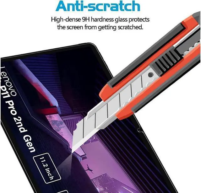 Alt view image 5 of 7 - [2-Pack] Screen Protector for Lenovo Tab P11 Pro Gen 2 / Lenovo Pad Pro 2022 11.2 inch Tempered Glass Screen Protector Film, S Pen Compatible, Anti-Fingerprint, Anti-Scratch