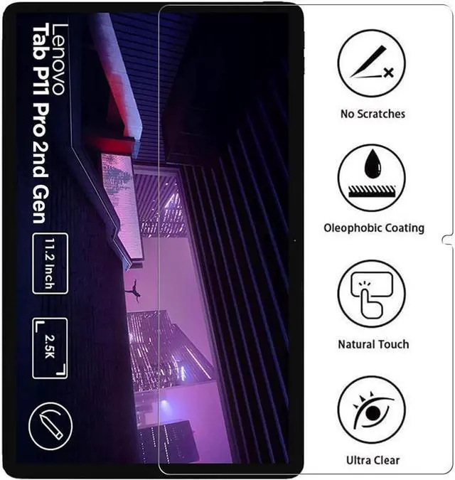 Alt view image 7 of 7 - [2-Pack] Screen Protector for Lenovo Tab P11 Pro Gen 2 / Lenovo Pad Pro 2022 11.2 inch Tempered Glass Screen Protector Film, S Pen Compatible, Anti-Fingerprint, Anti-Scratch