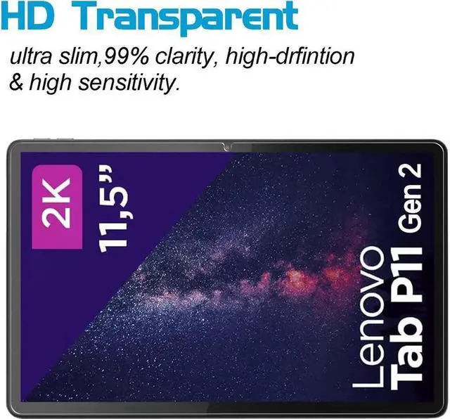 Alt view image 5 of 7 - [2-Pack] Screen Protector for Lenovo Tab P11 2nd Gen/Xiaoxin Pad Plus 11.5 inch 2023, TB-350FU/TB-350XU/TB-350XC Tempered Glass Screen Protector Film, S Pen Compatible, Anti-Fingerprint, Anti-Scratch