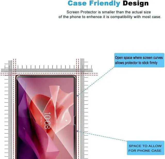 Alt view image 3 of 7 - [2-Pack] Screen Protector for Lenovo Tab P12 / Lenovo Xiaoxin Pad Pro 12.7 inch Tempered Glass Screen Protector Film, S Pen Compatible, Anti-Fingerprint, Anti-Scratch