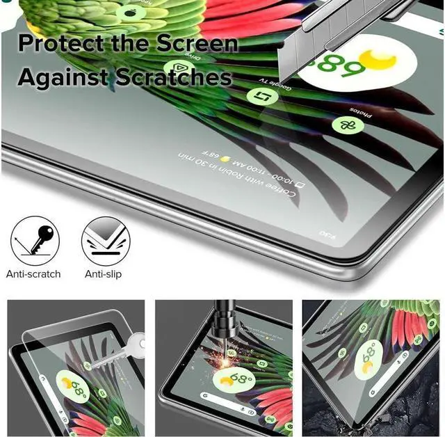Alt view image 5 of 7 - BONAEVER [2-Pack] Screen Protector for Google Pixel 11 inch 2023 Tempered Glass Screen Protector Film S Pen Compatible Anti-Fingerprint Anti-Scratch