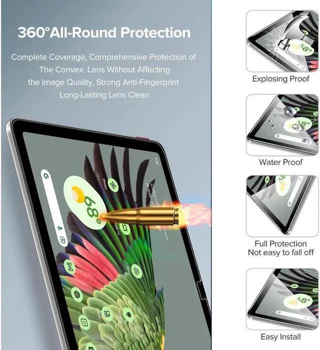Alt view image 6 of 7 - BONAEVER [2-Pack] Screen Protector for Google Pixel 11 inch 2023 Tempered Glass Screen Protector Film S Pen Compatible Anti-Fingerprint Anti-Scratch