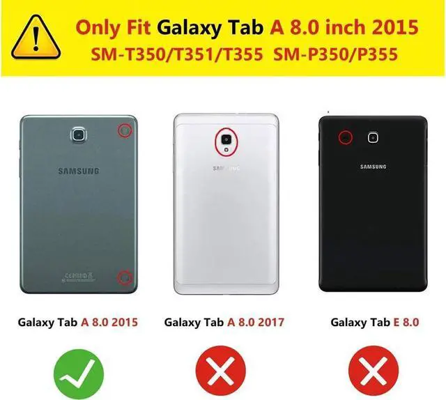 Alt view image 2 of 7 - BONAEVER [2-Pack] Screen Protector for Samsung Galaxy Tab A 8.0 inch 2015 Model SM-T350 T351 T355 P350 P355 Tempered Glass Screen Protector Film S Pen Compatible Scratch Resi Standant