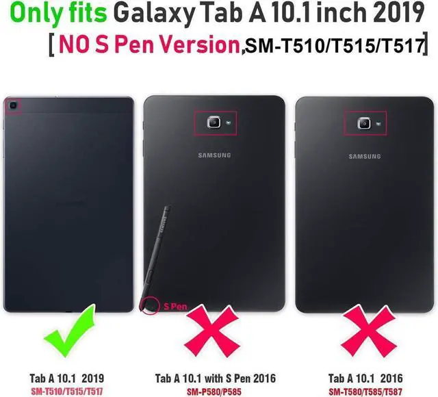 Alt view image 2 of 7 - BONAEVER [2-Pack] Screen Protector for Samsung Galaxy Tab A 10.1 inch 2019 SM-T510 T515 T517 Tempered Glass Screen Protector Film Scratch Resi Standant