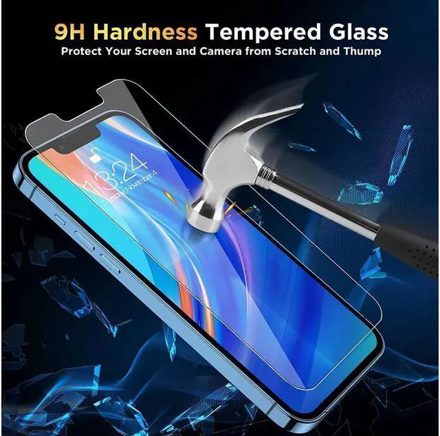 Alt view image 3 of 6 - BONAEVER [3+3 Pack] iPhone 15 6.1 Inch Screen Protector with Camera Lens Protector 9H Shatterproof Tempered Glass Film with Easy In Standallation Frame HD Clear Sensitive Full Coverage