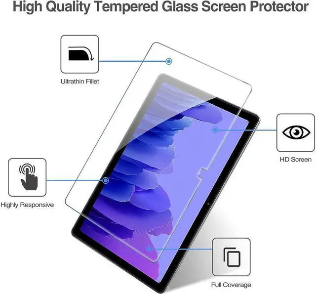 Alt view image 3 of 7 - BONAEVER [2-Pack] Screen Protector for Samsung Galaxy Tab A7 10.4 inch 2022 2020 Model SM-T509 T500 T503 T505 T507 Tempered Glass Screen Protector Film S-Pen CompatibleScratch Resi Standant