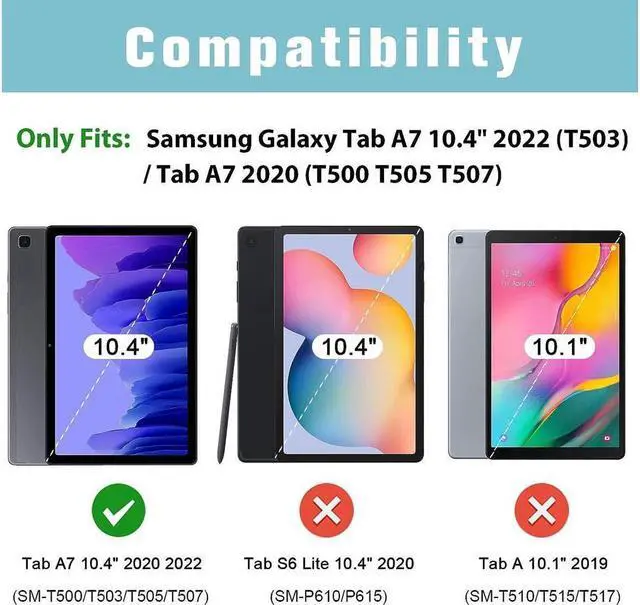 Alt view image 2 of 7 - BONAEVER [2-Pack] Screen Protector for Samsung Galaxy Tab A7 10.4 inch 2022 2020 Model SM-T509 T500 T503 T505 T507 Tempered Glass Screen Protector Film S-Pen CompatibleScratch Resi Standant