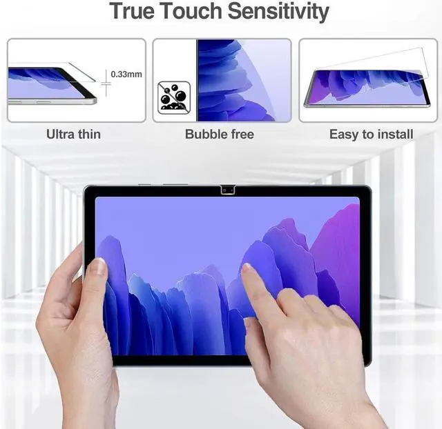 Alt view image 4 of 7 - BONAEVER [2-Pack] Screen Protector for Samsung Galaxy Tab A7 10.4 inch 2022 2020 Model SM-T509 T500 T503 T505 T507 Tempered Glass Screen Protector Film S-Pen CompatibleScratch Resi Standant