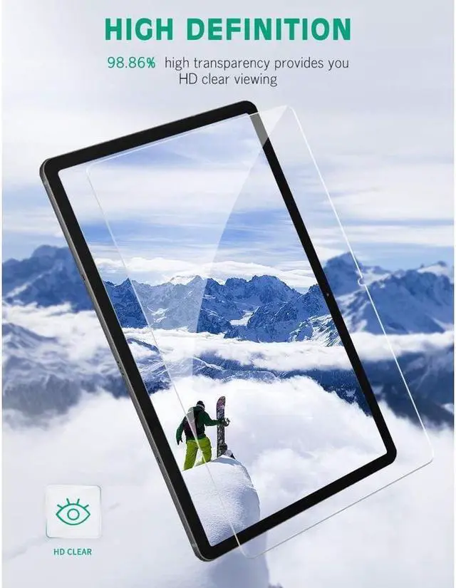 Alt view image 3 of 7 - BONAEVER [2-Pack] Screen Protector for Samsung Galaxy Tab S9 2023 / Tab S8 2022 / Tab S7 2020 11 inch HD Tempered Glass Film Compatible with S Pen Anti-Scratches Case Friendly