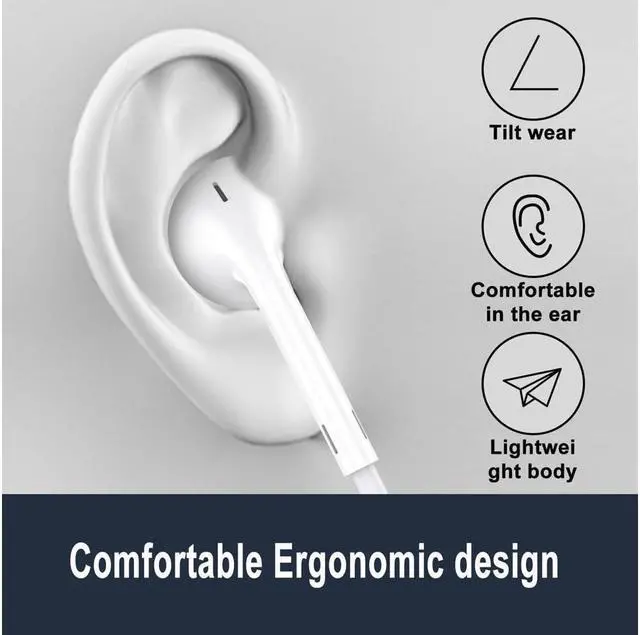 Alt view image 3 of 7 - BONAEVER 2 Pack USB C Headphones / Type C Earbuds Earphones Wired with Microphone & Remote Control Noise Cancelling Headsets for Samsung Galaxy S23/S22/S21/S20 Note 20 Google Pixel 7/6/6a/5/4 More