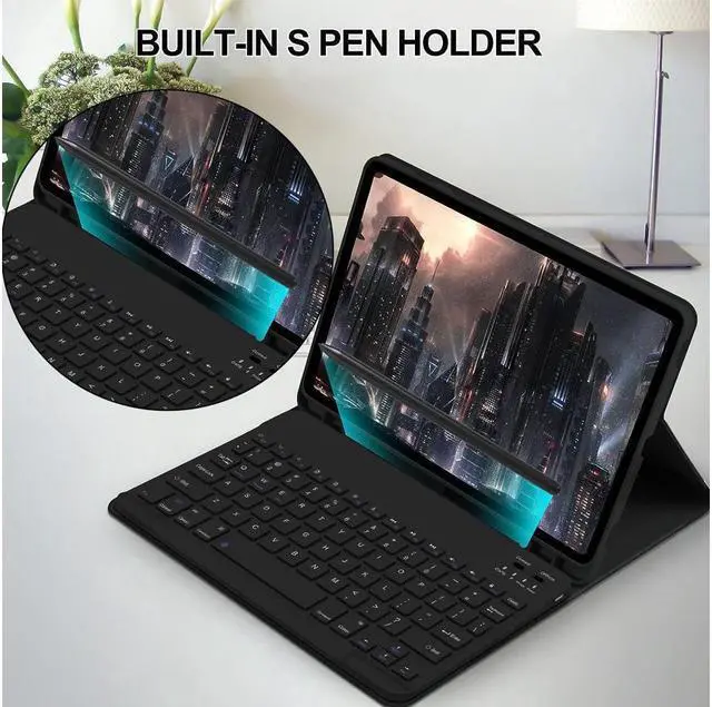 Alt view image 3 of 7 - BONAEVER Keyboard Case with Wireless Mouse Combo for Galaxy Tab S6 Lite 10.4 inch 2022/2020 Model SM-P610/P613/P615/P619 Smart Folio Cover with Magnetic Wireless Keyboard Mice