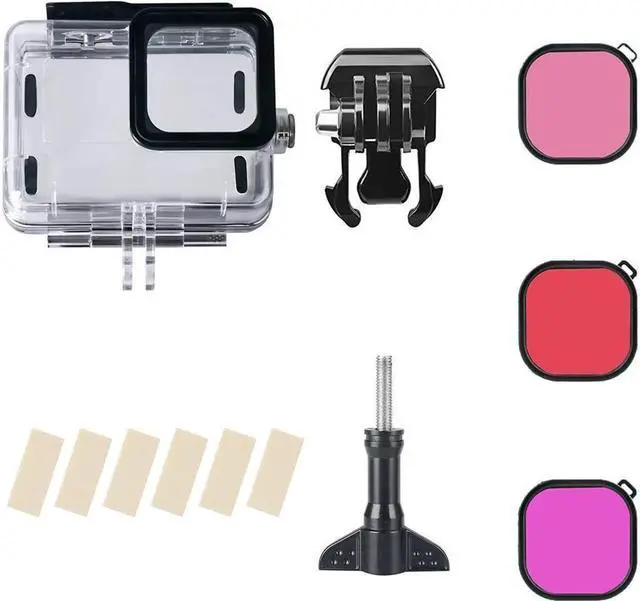 Alt view image 7 of 7 - BONAEVER Waterproof Case with 3-Pack Dive Filter for GoPro Hero 12 Hero 11 Hero 10 Hero 9 Black Supports 60M/196FT Underwater Scuba Snorkeling Deep Diving with Red Magenta Filter
