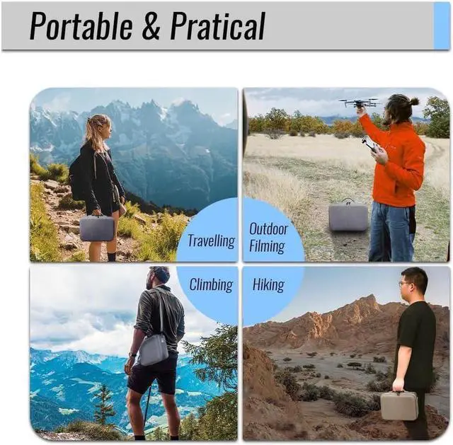 Alt view image 7 of 7 - BONAEVER Mini 3 Pro Drone Case for Mini 3 /Mini 3 Pro DroneWaterproof Travel Bag Professional Storage Drone Case for DJI RC/RC N1 Controller Mini 3 Pro Accessories (CASE ONLY)
