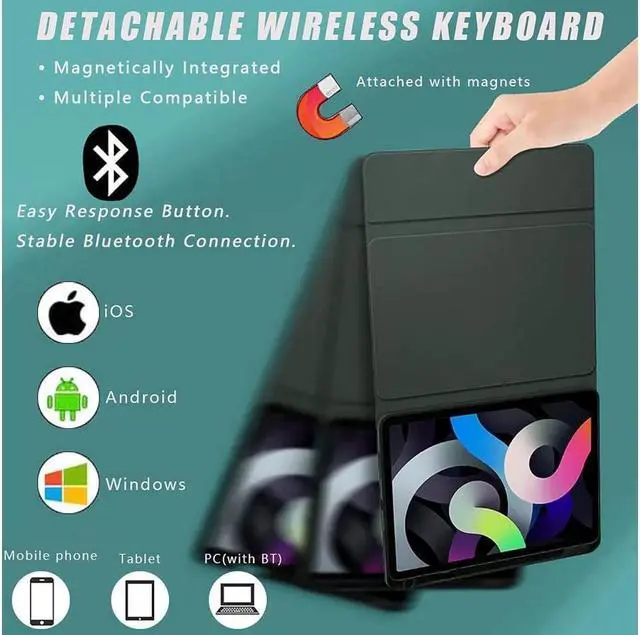 Alt view image 3 of 7 - BONAEVER Touchpad Keyboard Case for Huawei Matepad SE 10.4 Inch 2022 Model AGS5-W09 / AGS5-L09 Smart Folio Cover with Pencil Holder Magnetic Wireless Bluetooth Keyboard