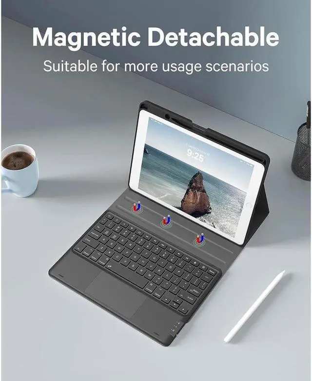Alt view image 4 of 7 - BONAEVER Touchpad Keyboard Case for Huawei Matepad SE 10.4 Inch 2022 Model AGS5-W09 / AGS5-L09 Smart Folio Cover with Pencil Holder Magnetic Wireless Bluetooth Keyboard