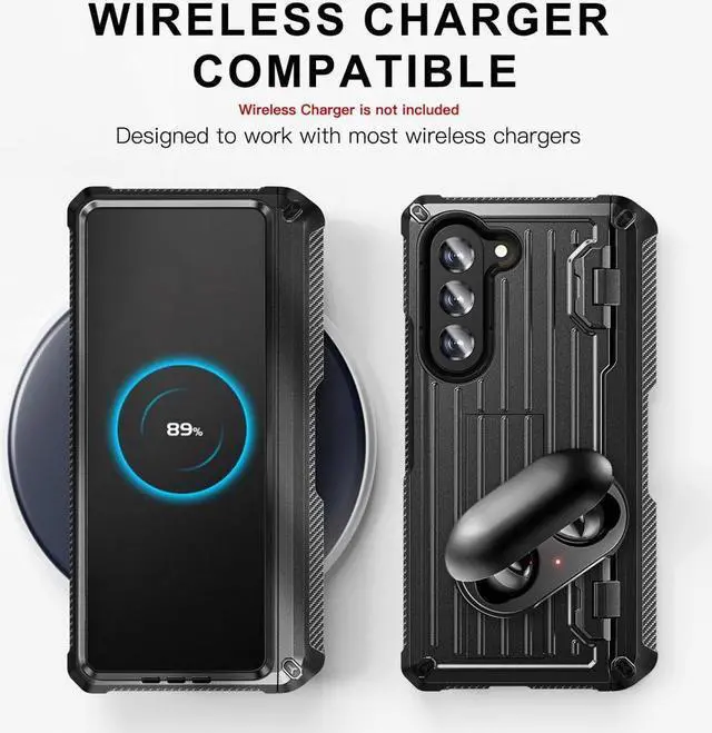 Alt view image 3 of 7 - BONAEVER Case for Samsung Galaxy Z Fold 5 5G 2023 Military-Grade Full-Body Shockproof Phone Cover Rugged Bumper Case with Built-in Screen Protector & Stand and & S Pen Slot