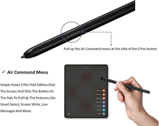 Alt view image 4 of 6 - BONAEVER For Galaxy Z Fold 5 Stylus Pen Compatible with Galaxy Z Fold 5 S Pen Fold Edition Replacement for Samsung Galaxy Z Fold 5 5G Touch Stylus S Pen + Tips/Nibs