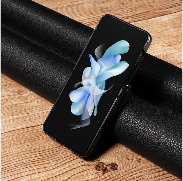 Alt view image 7 of 7 - BONAEVER For Samsung Galaxy Z Flip 5 5G 2023 Case Premium PU Leather Cover with Card Holder Magnetic Shockproof Phone Cover Flip Wallet Case
