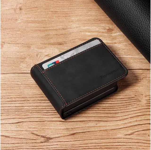 Alt view image 5 of 7 - BONAEVER For Samsung Galaxy Z Flip 5 5G 2023 Case Premium PU Leather Cover with Card Holder Magnetic Shockproof Phone Cover Flip Wallet Case
