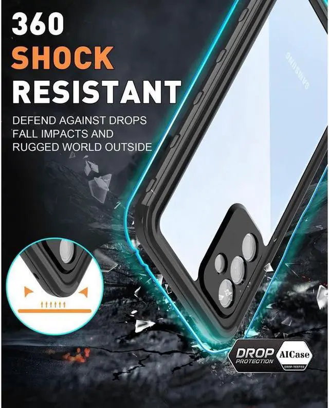Alt view image 5 of 7 - BONAEVER For Samsung Galaxy A24 4G / Galaxy A25 5G Waterproof Case with Built-in Screen Protector Full Protection Shockproof Dustdproof Underwater Phone Cover