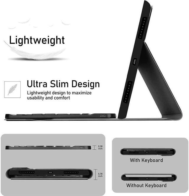 Alt view image 7 of 7 - BONAEVER Touchpad Keyboard Case for Samsung Galaxy Tab S9 Plus 12.4 inch 2023 SM-X810/SM-X816B/SM-X818U Smart Stand Cover with Wireless Keyboard / Trackpad / Pencil Holder