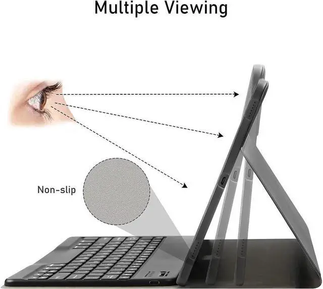 Alt view image 3 of 7 - BONAEVER Touchpad Keyboard Case for Samsung Galaxy Tab S10 Ultra 2024/ S9 Ultra 2023/ S8 Ultra 2022 14.6 Inch Smart Stand Cover with Wireless Keyboard / Trackpad / Pencil Holder