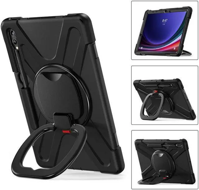 Alt view image 2 of 7 - BONAEVER Case for Samsung Galaxy Tab S10 Plus 2024 / S9 Plus 2023 / S9 FE Plus / S8 Plus 2022 / S7 FE 2021 / S7 Plus 2020 12.4 inch Protective Shockproof Cover with Rotating Stand and /Shoulder Strap