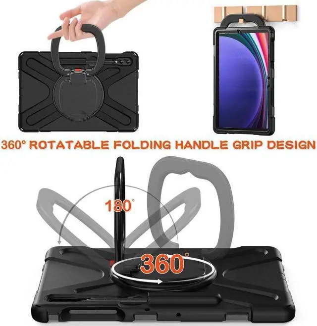 Alt view image 4 of 7 - BONAEVER Case for Samsung Galaxy Tab S10 Plus 2024 / S9 Plus 2023 / S9 FE Plus / S8 Plus 2022 / S7 FE 2021 / S7 Plus 2020 12.4 inch Protective Shockproof Cover with Rotating Stand and /Shoulder Strap