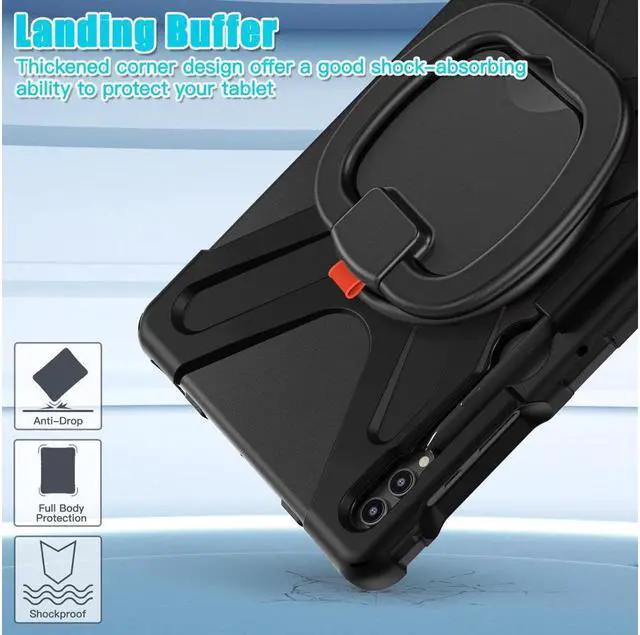 Alt view image 3 of 7 - BONAEVER Case for Samsung Galaxy Tab S10 Plus 2024 / S9 Plus 2023 / S9 FE Plus / S8 Plus 2022 / S7 FE 2021 / S7 Plus 2020 12.4 inch Protective Shockproof Cover with Rotating Stand and /Shoulder Strap