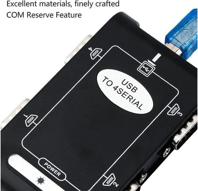 Alt view image 2 of 7 - BONAEVER USB to Serial Adapter Com Reserved Function 4 RS232 Ports Compact Design Compact Design USB to RS232 Adapter Windows Compatible Suitable for Notebook Computers