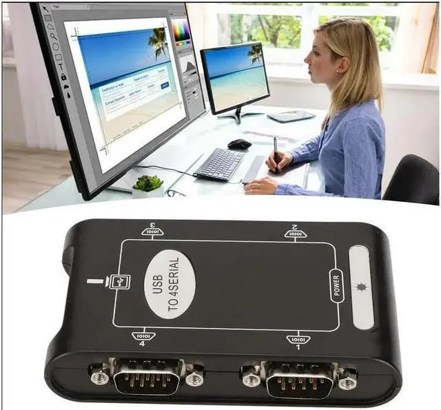 Alt view image 7 of 7 - BONAEVER USB to Serial Adapter Com Reserved Function 4 RS232 Ports Compact Design Compact Design USB to RS232 Adapter Windows Compatible Suitable for Notebook Computers