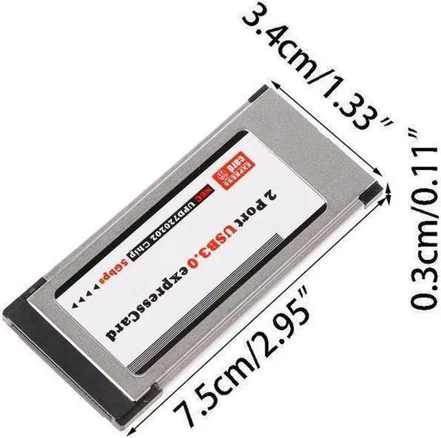Alt view image 3 of 7 - PCI Express to USB 3.0 Dual 2 Ports PCI-E Express Card Adapter for NEC 34MM Slot ExpressCard Converter 5Gbps PCMCIA Laptop PC
