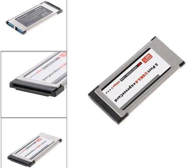 Alt view image 5 of 7 - PCI Express to USB 3.0 Dual 2 Ports PCI-E Express Card Adapter for NEC 34MM Slot ExpressCard Converter 5Gbps PCMCIA Laptop PC