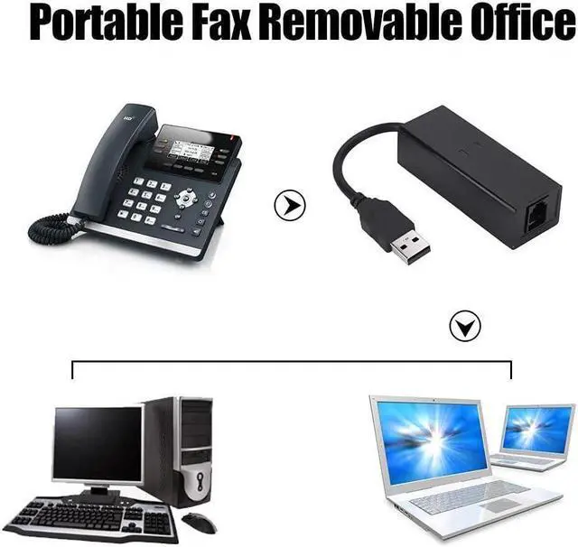 Alt view image 4 of 7 - BONAEVER USB 56K External Dial Up Voice Fax Data Modem Fit for Win7 Win8 Win10 XP Supports V.92 protocols Features 56K Download speeds 48K Data Upload 14.4 Kbps fax Mode