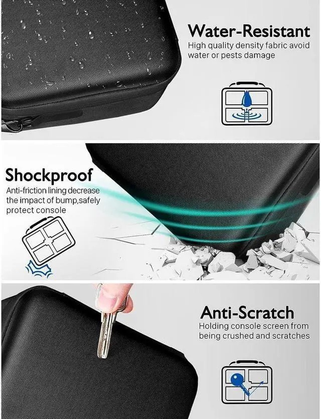 Alt view image 3 of 7 - BONAEVER Carrying Storage Case for Nintendo Switch Switch OLED Model Portable Full Protection Travel Carrying Case with 21 Game Cards Storage for Switch Console Pro Controller Accessories