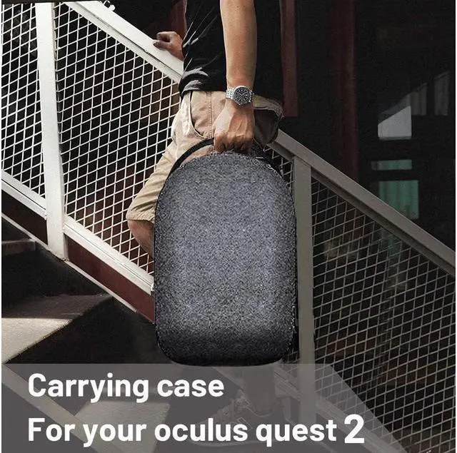 Alt view image 5 of 6 - BONAEVER Hard Carrying Case for Oculus Que Stand 2 VR Gaming Headset Waterproof Shockproof Hard Storage Box Black