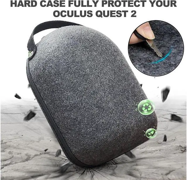 Alt view image 3 of 6 - BONAEVER Hard Carrying Case for Oculus Que Stand 2 VR Gaming Headset Waterproof Shockproof Hard Storage Box Black