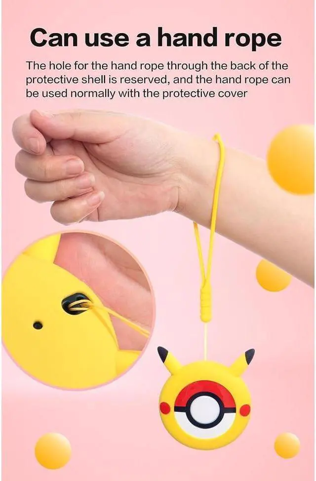 Alt view image 4 of 7 - BONAEVER Protective Silicone Case for Pokémon Go Plus + 2023 Cover Case for Pokemon Go Plus Plus with Wri Stand Strap Yellow