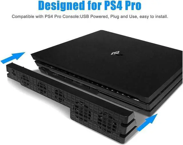 Alt view image 4 of 7 - BONAEVER Cooling Fan for PS4 PRO USB External Cooler 5 Fan Turbo Temperature Control Compatible with Sony Play Station Pro Gaming Console