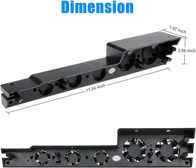 Alt view image 7 of 7 - BONAEVER Cooling Fan for PS4 PRO USB External Cooler 5 Fan Turbo Temperature Control Compatible with Sony Play Station Pro Gaming Console