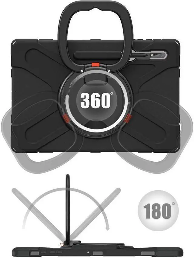 Alt view image 2 of 7 - BONAEVER For Samsung Galaxy Tab S10 Ultra 2024 / S9 Ultra 2023 / S8 Ultra 14.6 2022 Case Shockproof Protective Case for Galaxy Tab S8 Ultra 14.6" 2022 with Stand andandle Hand Strap & Shoulder Strap