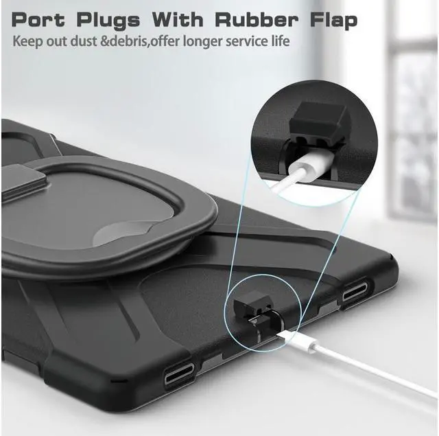 Alt view image 6 of 7 - BONAEVER For Samsung Galaxy Tab S10 Ultra 2024 / S9 Ultra 2023 / S8 Ultra 14.6 2022 Case Shockproof Protective Case for Galaxy Tab S8 Ultra 14.6" 2022 with Stand andandle Hand Strap & Shoulder Strap