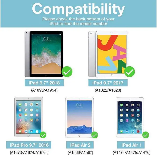Alt view image 2 of 7 - BONAEVER [2 Pack] Tempered Screen Protector For iPad 9.7 inch 2018 & 2017 / iPad Pro 9.7 / iPad Air 2 / Air 1 Tempered Glass Film Protector Face ID & Apple Pencil & Case Compatible