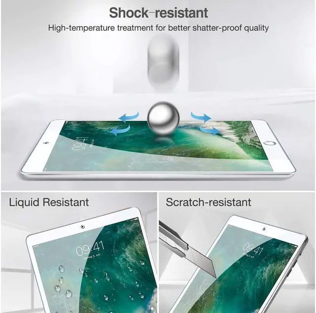 Alt view image 6 of 7 - BONAEVER [2 Pack] Tempered Screen Protector For iPad Pro 12.9 Inch 2015 2017 1st Gen 2nd Gen Model A1584 A1652 A1670 A1671 A1821 Tempered Glass Film Protector Face ID & Apple Pencil & Case Compatible