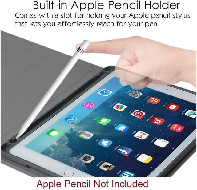 Alt view image 4 of 7 - BONAEVER Keyboard Case for iPad Mini 5 4 3 2 1 - Touchpad Keyboard with Pencil Holder - Slim Leather Folio Smart Cover for iPad Mini 5th 2019 - iPad Mini 4 - Mini 3 - Mini 2 & 1