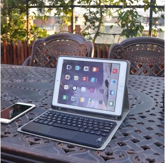 Alt view image 7 of 7 - BONAEVER Keyboard Case for iPad Mini 5 4 3 2 1 - Touchpad Keyboard with Pencil Holder - Slim Leather Folio Smart Cover for iPad Mini 5th 2019 - iPad Mini 4 - Mini 3 - Mini 2 & 1