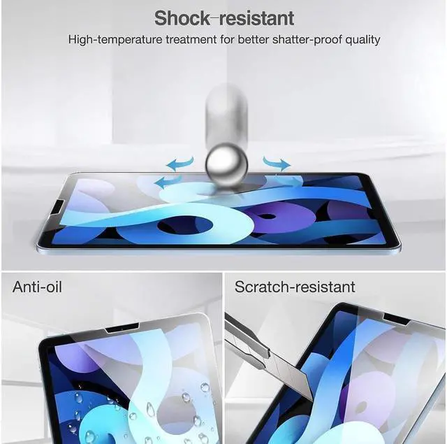 Alt view image 6 of 7 - BONAEVER [2 Pack] Tempered Screen Protector For iPad Air 4 Air 5 Generation 10.9 inch 2022 2020 iPad Pro 11 Inch 2022 2021 2020 2018 Face ID & Apple Pencil & Case Compatible