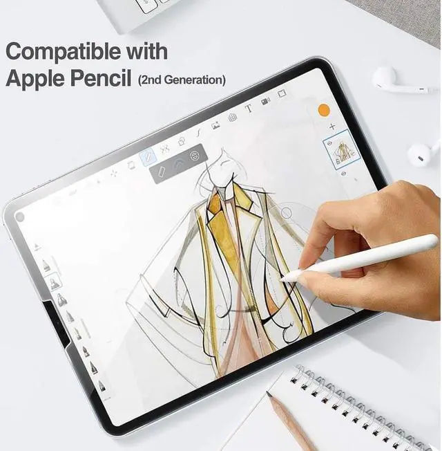 Alt view image 7 of 7 - BONAEVER [2 Pack] Tempered Screen Protector For iPad Air 4 Air 5 Generation 10.9 inch 2022 2020 iPad Pro 11 Inch 2022 2021 2020 2018 Face ID & Apple Pencil & Case Compatible