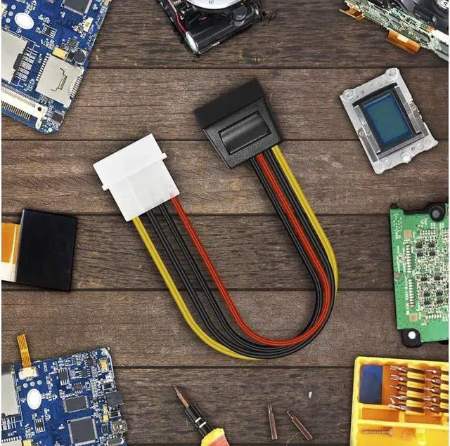Alt view image 4 of 4 - SATA to Molex, 3 Pack 4 Pin Molex to SATA Power Cable - 8 Inches
